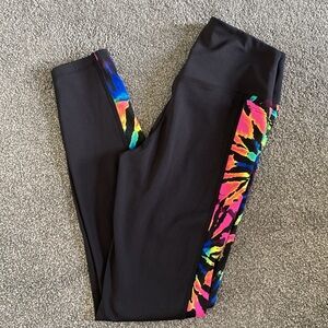 PINK Active Black Legging with Rainbow Tie-Dye Detail and Pockets